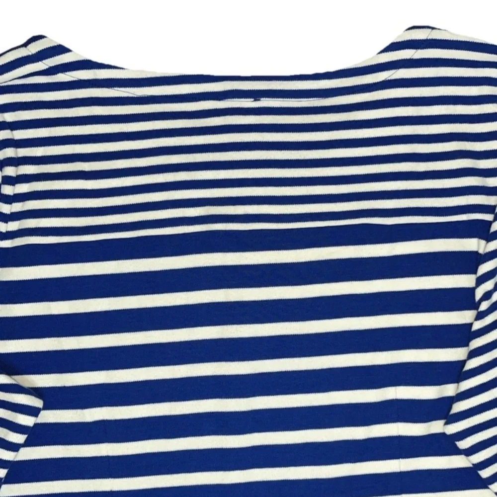 Talbots Womens 3/4 Sleeve Stripe Nautical Shift Dress‎ Blue White XL